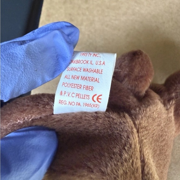 Ty Beanie Baby Style 4015 RARE 1993 CHOCOLATE MOOSE Retired Errors PVC Pellets - Picture 6 of 8